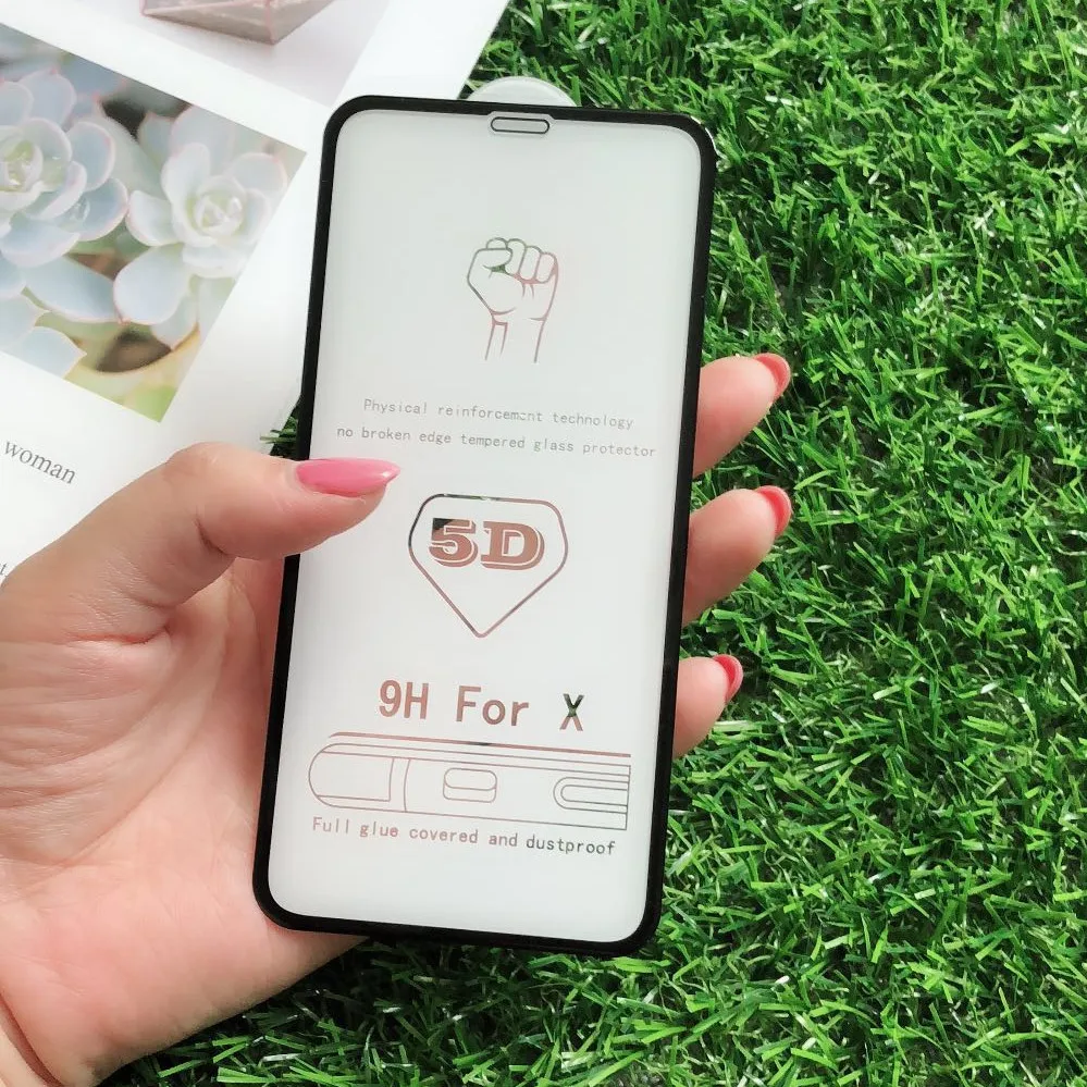 AYJ 5D закаленное стекло с краями для iphone 6 6s plus 8 x Защита экрана 7 полным покрытием