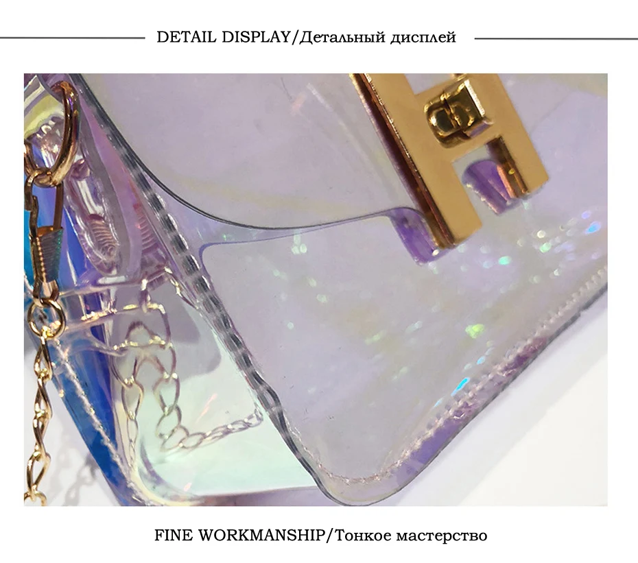 Holographic Fanny Pack Laser Waist Pack for Women Fashion Belt Bum Bag Waterproof Transparent Clear Punk