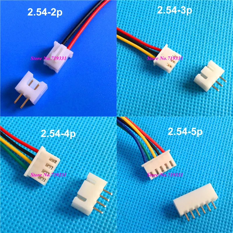 Micro Min XH 2 54 мм 3 4 5 6 7 8 9 10p штекер и гнездо с проводом 10 комплектов|4 wire|xh 2.54mmplug female |