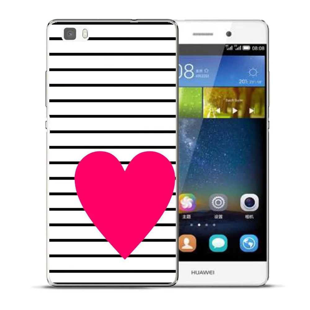 Мягкий розовый чехол из ТПУ в полоску для Huawei P8 P9 P10 P20 Lite Plus Mate 10 Pro Y5 Y6 II Y3 Y7 2017 Honor 9 6X