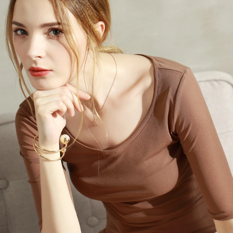 ARCSINX элегантный сетчатый топ женская модная футболка с рукавом до локтя летняя