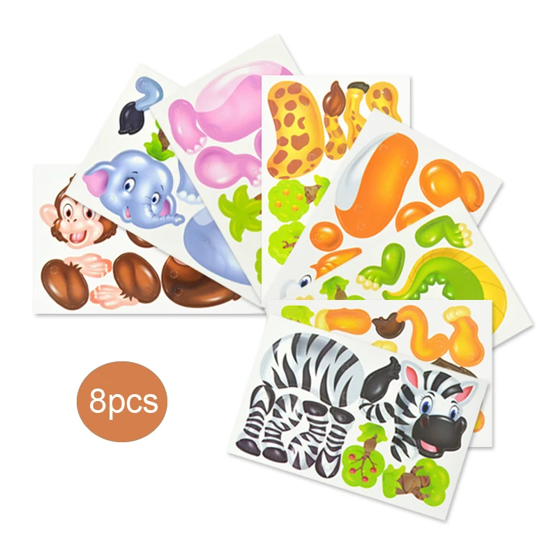 8pcs animal board Детские игрушки, 8 шт., Мультяшные животные, аксессуары для доски, головоломки, игрушки, новые аксессуары, подходят для игрушки, дрель, собранный креативный набор - Цвет: 8pcs animal board
