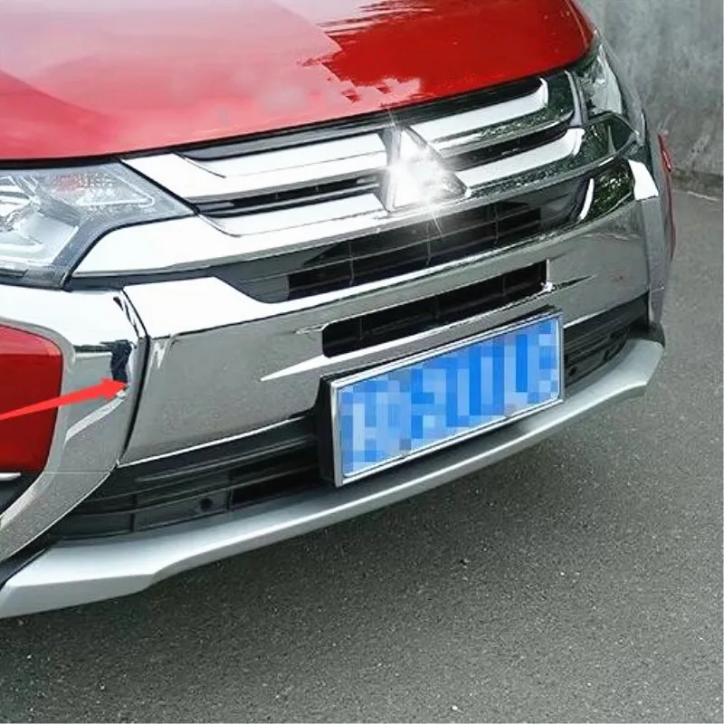 Для Mitsubishi Outlander 2013 2018 ABS хромированное волокно передняя решетка крышка отделка