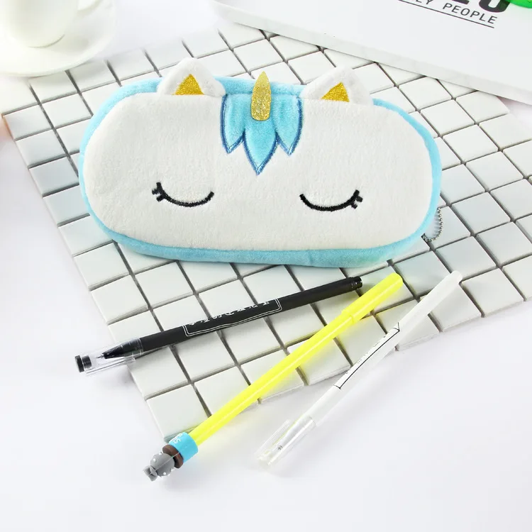 Милый мягкий плюшевый Кошелек для монет с единорогом Kawaii прямоугольный мешок