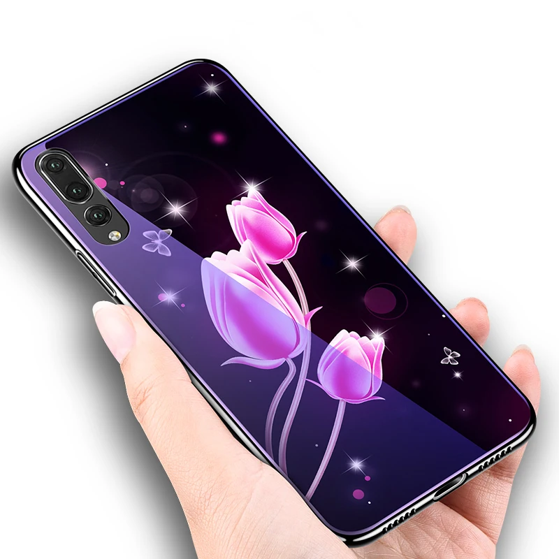 Elec-plating Bumper Tempered Glass Case for Huawei P20 Lite Pro Honor 10 9i 8 7C Enjoy Plus Play Blue Light Anti-knock |