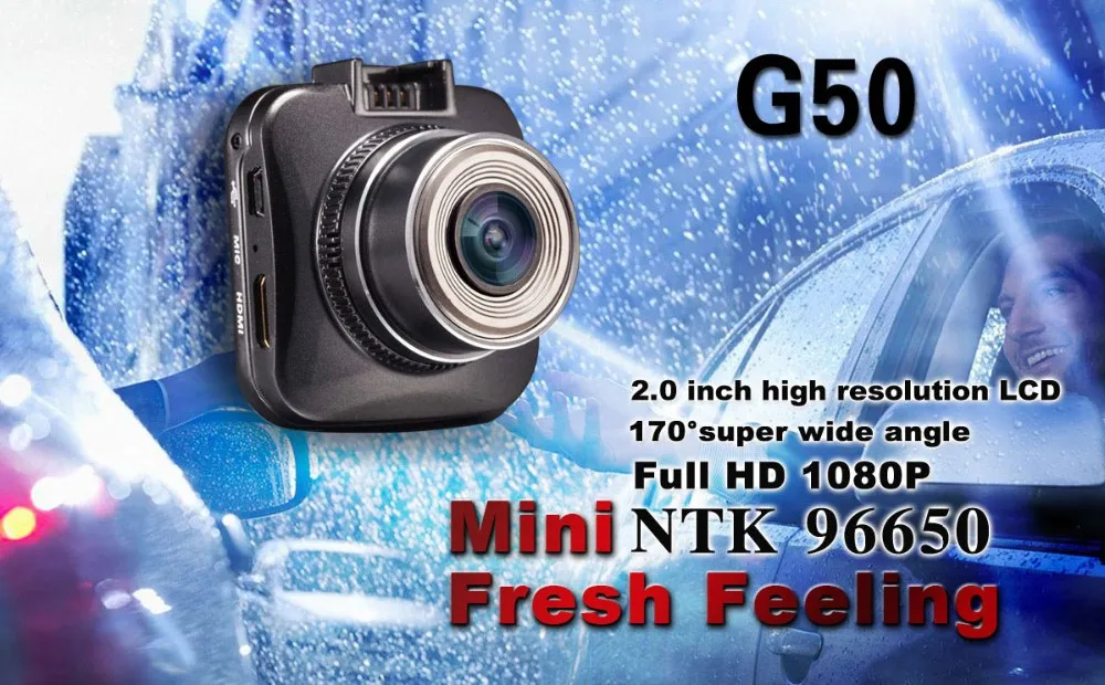 G50 Видеорегистраторы для автомобилей Новатэк 96650 Full HD 1080 P Мини Видеорегистраторы для автомобилей Видео Регистраторы 2,0 дюймов ЖК-дисплей H.264 видеомагнитофон с увеличенным динамическим диапазоном G-Сенсор тире Камера