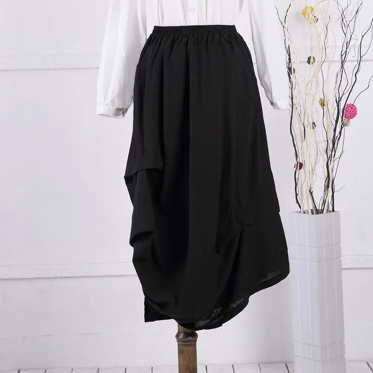 Женские винтажные Асимметричные Длинные юбки Бохо Cheshanf однотонные летние 2018|long
