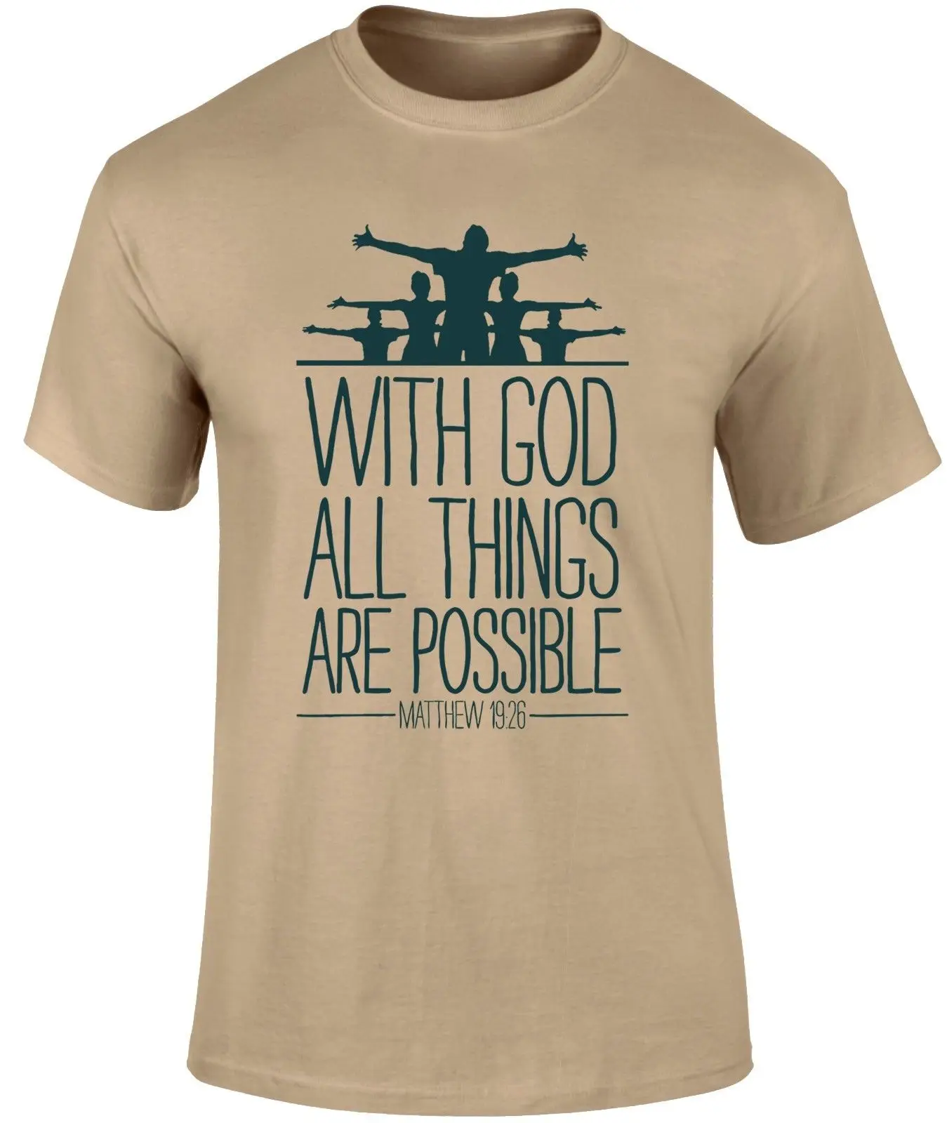 Модная мужская футболка бесплатная доставка с Богом все возможные вещи слоган