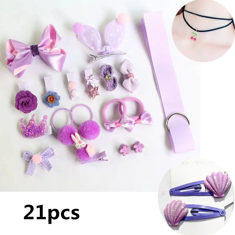 Детские заколки для волос девочек 21 шт. с милыми животными детские чокер хранения