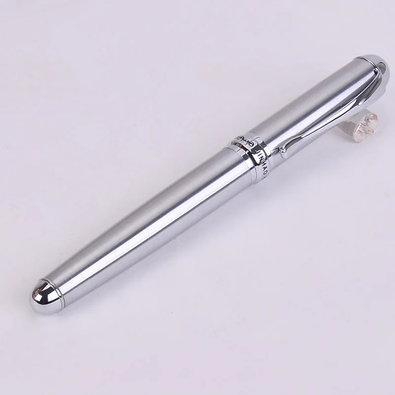 Silver Jinhao, новинка 750, Серебряная отделка, розовое золото/серебро/черный, 11 цветов на выбор, изогнутое перо, каллиграфия, авторучка, школьные принадлежности - Цвет: Silver