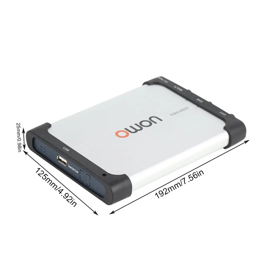 Owon VDS1022I Осциллограф портативный 25 МГц 2 + 1 Каналы запись usb накопитель генератор