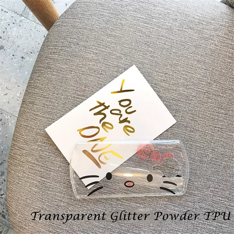 For Meitu M6 T8 Cases Fashion Glitter Powder Transparent Soft TPU Cat Whole Face Pattern Phone Shell |