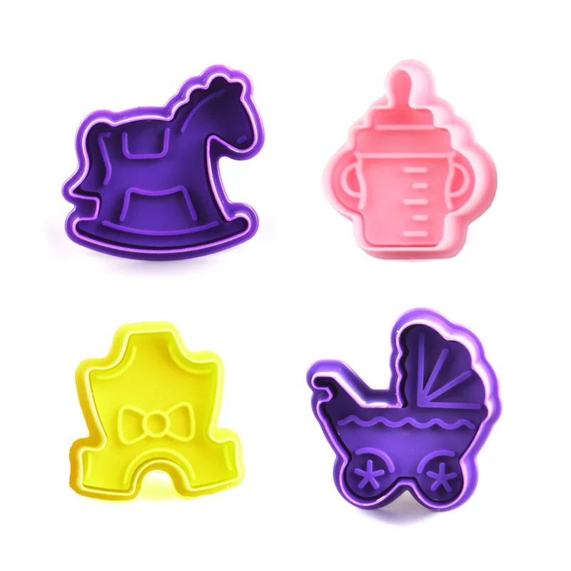 4 types Sugarcraft Fondant Cutter Plastic Cake Mold DIY Decorating Tools Plunger Paste Sugar Craft Die | Дом и сад
