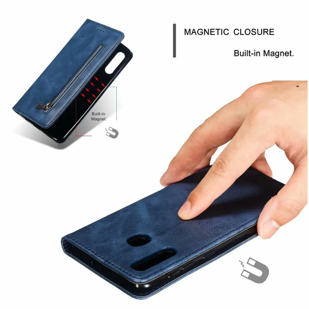 Застежка-молния кошелек флип-чехол для samsung A70 A50 A40 A30 A20 A10 samsung A6 A7 A8 M10 M20 кожи(полиуретан) для samsung J7 J5