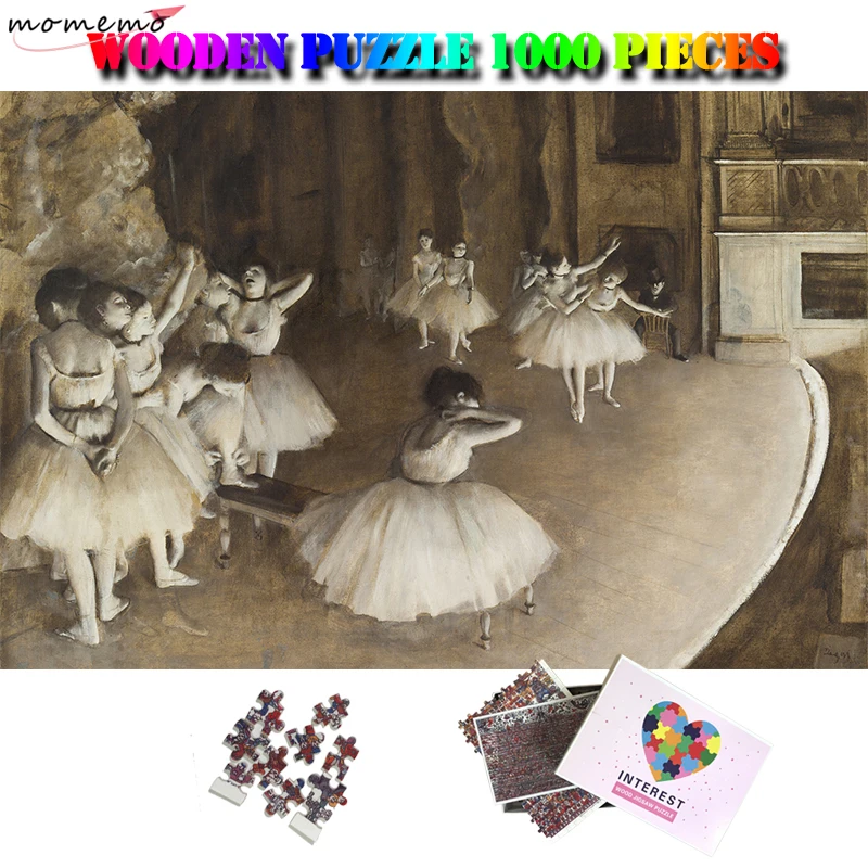 

MOMEMO репетиция балета на сцене взрослые 1000 штук головоломки деревянные всемирно известные картины Пазлы 1000 штук Игрушки
