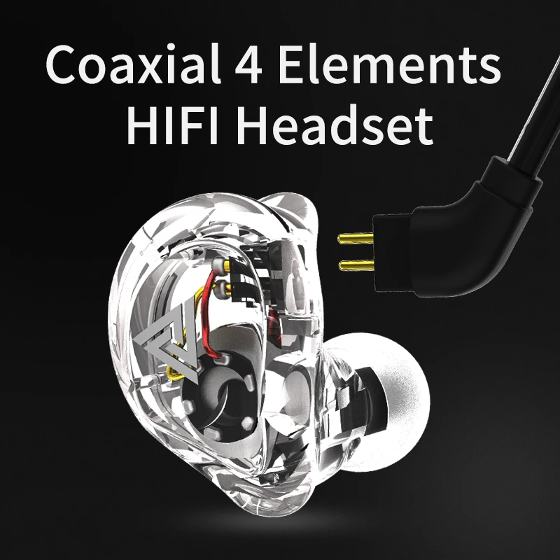 QKZ VK1 наушники с 4DD в ухо HIFI монитор DJ бег спортивные ушной гарнитуры fone де