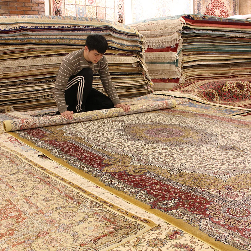 YILONG 6 'x 9' персидский шелковый ковер ручной работы мебель Восточный коврик