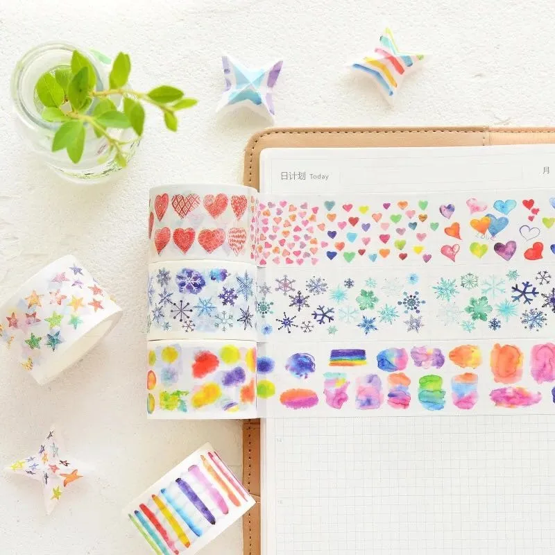 3 см х 5 м Красивая красочная лента washi альбом декоративная наклейка бумажная