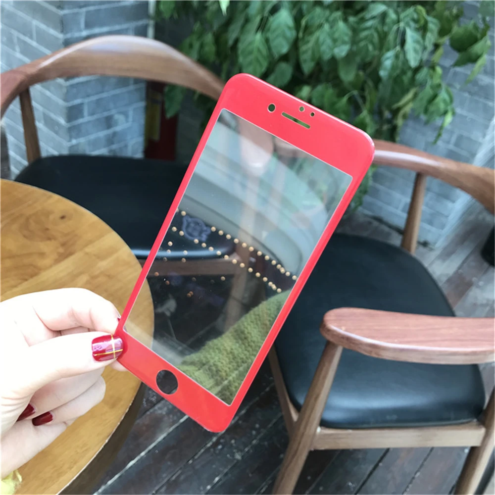 Luxury Lovers Candy Color Full Coverage Solid Soft Tempered Glass on For IPhone 5 7 8 6 6s Plus Membrane Pink White Black |