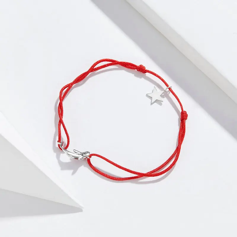 Lucky carp Red Rope 925 серебряный браслет для женщин модные простые ювелирные изделия Свадебные Рождественские