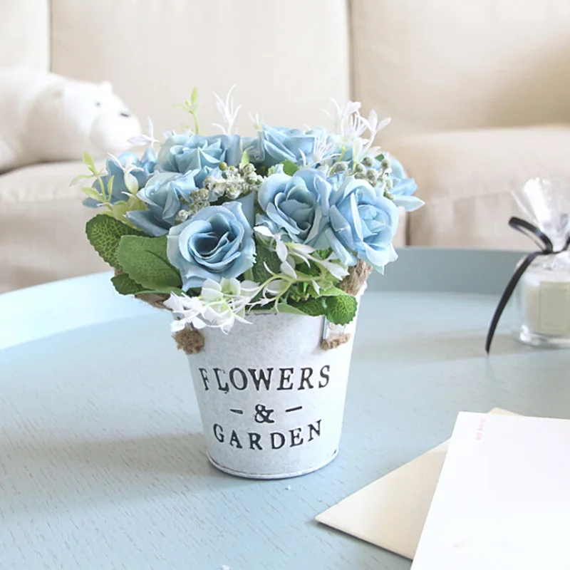 Искусственные мини шелковые розы бонсай растение Настоящее прикосновение