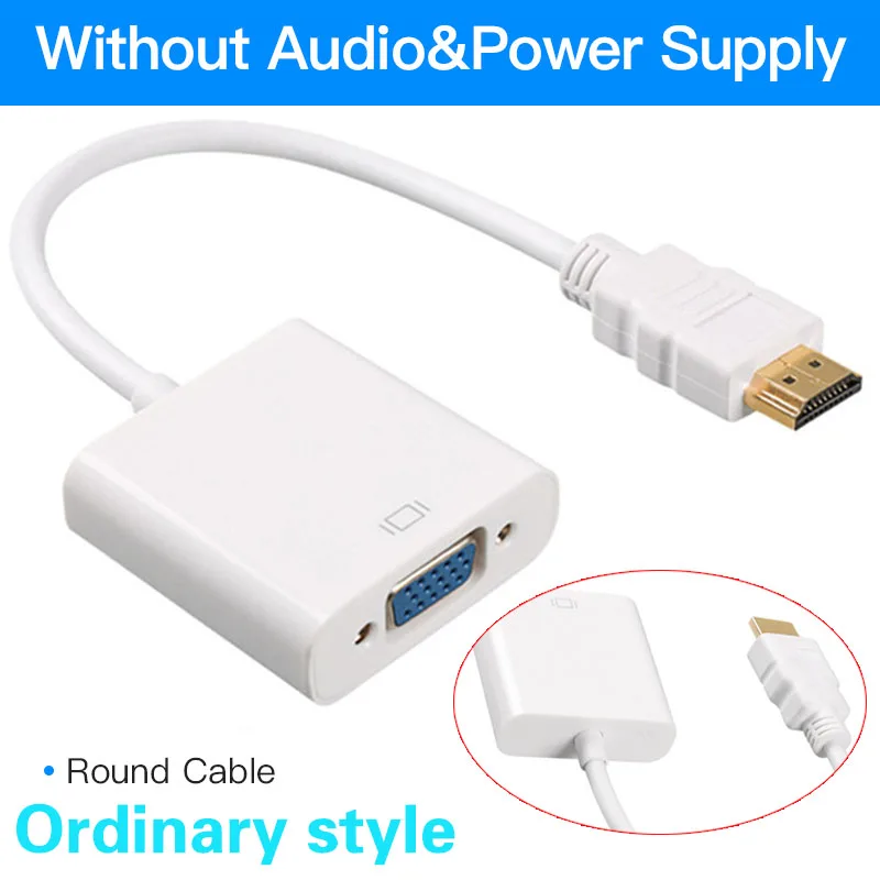 White hdmi to vga pu Vention HDMI в VGA адаптер цифро-аналоговый видео аудио конвертер кабель 1080p для Xbox 360 PS3 PS4 ПК ноутбук ТВ коробка проектор - Цвет: White hdmi to vga pu