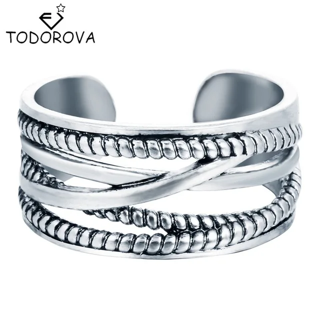02 Todorova античные пляжные панковские кольца, винтажные геометрические кольца для мужчин и женщин, резные Регулируемые кольца на палец - Цвет основного камня: 02