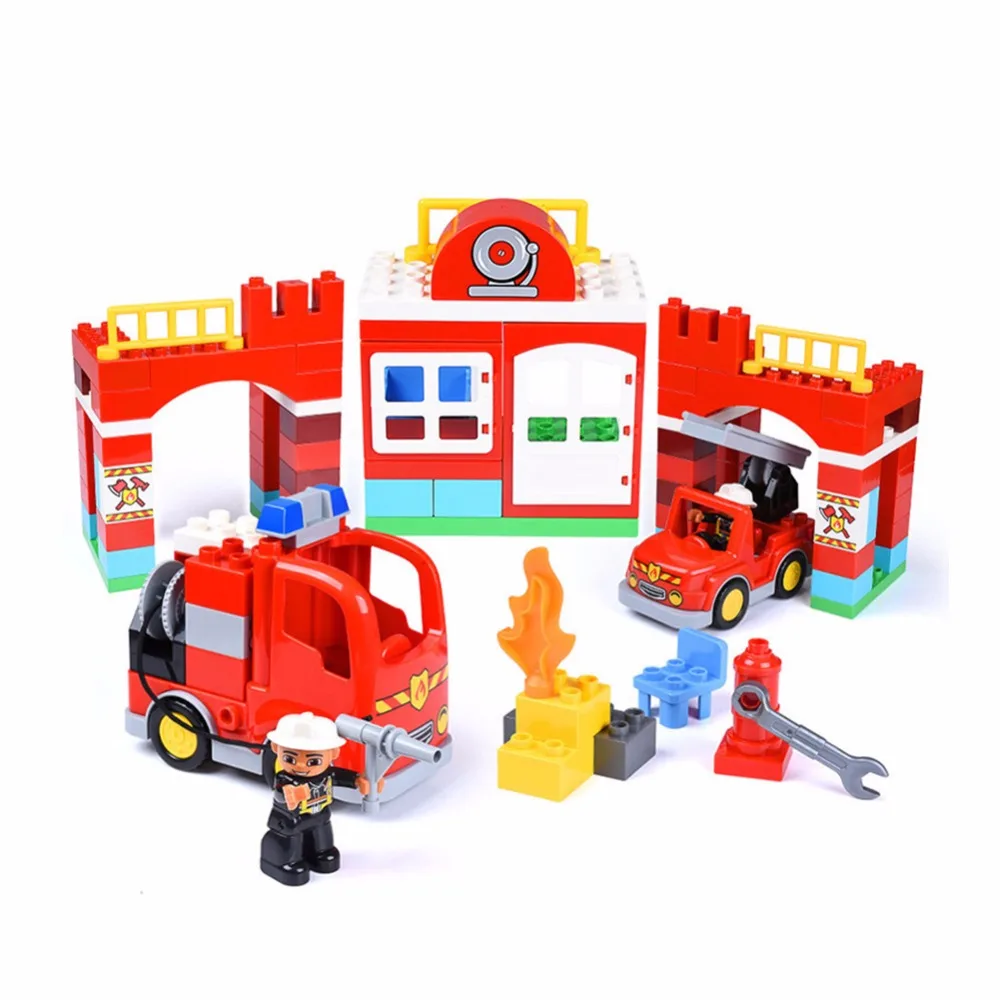 Городская пожарная часть фигурки кирпичи для тележки Playmobil 109 шт. большой размер