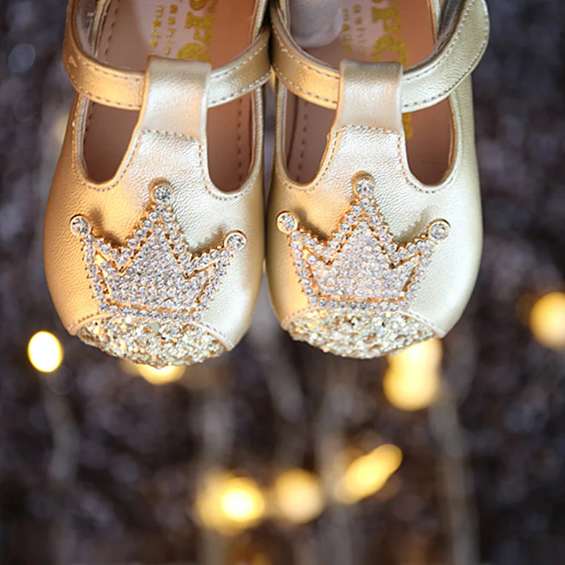 Шикарная мечта Золотая корона Сезон весна-осень Брендовая обувь принцессы для