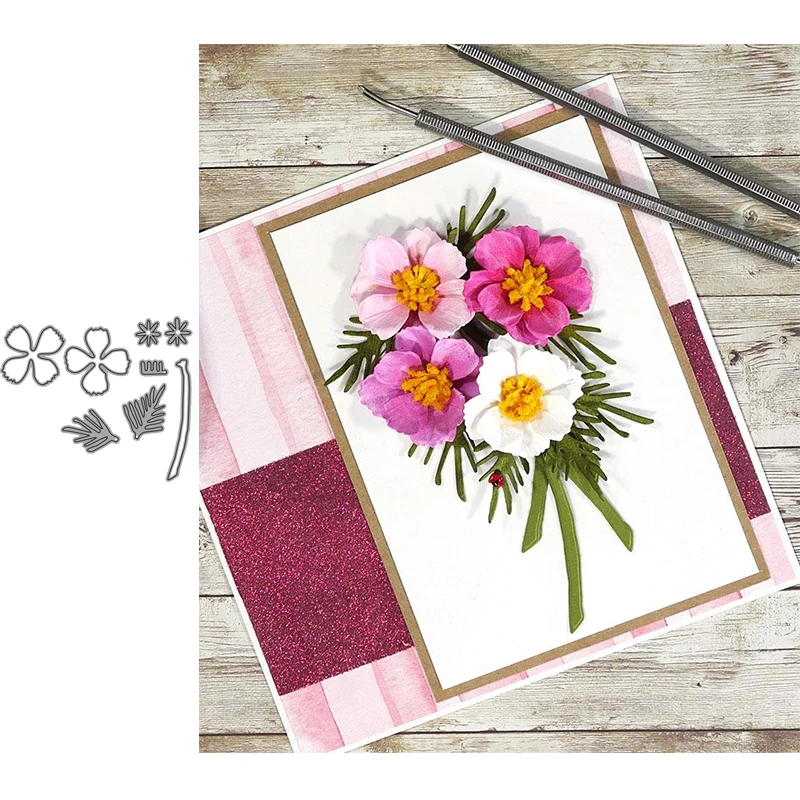 

Garden Flower Cosmos Metal Cutting Dies for Scrapbooking and Cards Making Paper Craft Dies New 2019