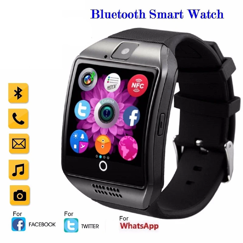 Bluetooth Q18 Смарт часы мужские с шагомером Поддержка TF карта фитнес сенсорный экран