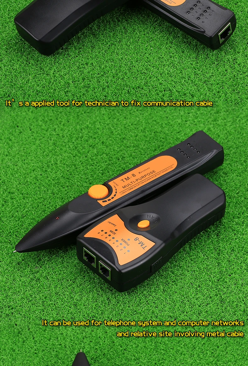 KELUSHI новейший RJ11 RJ45 Cat5 Cat6 телефонный провод трекер тонер Ethernet LAN Сетевой кабель тестер детектор линия Finder TM8