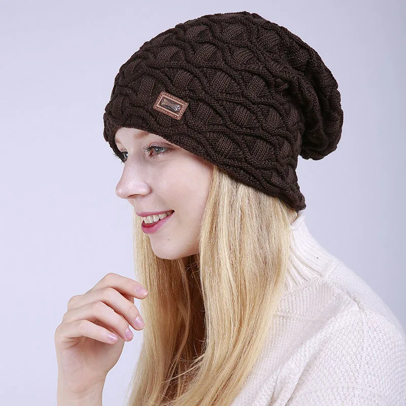 LEDINGSEN 2018 Осенние Синие Теплые флисовые толстые теплые вязаные шапки Skullies Beanies