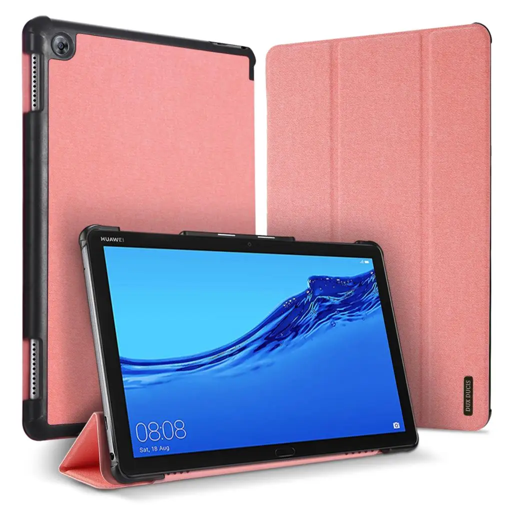 Для huawei MediaPad M5 Lite 10 BAN2-L09 чехол высокого качества кожаный флип-чехол на магните для huawei MediaPad M5 Lite 10,1 дюймов - Цвет: Розовый