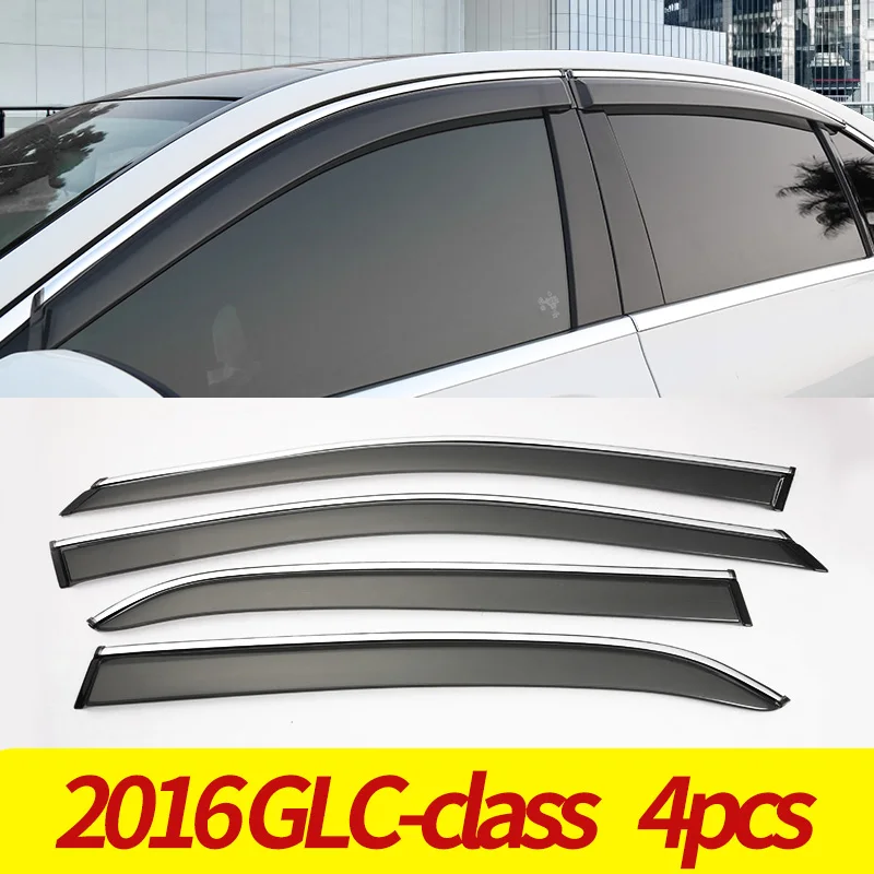 2016 GLC CLASS Авто оконные рамы дождь Ветер Защита от солнца щит Дефлектор козырек отделкой тенты шелт для Mercedes Benz ML/GLA/GLK/GLE/W205 C-CLASS/ GLC - Цвет: 2016 GLC CLASS