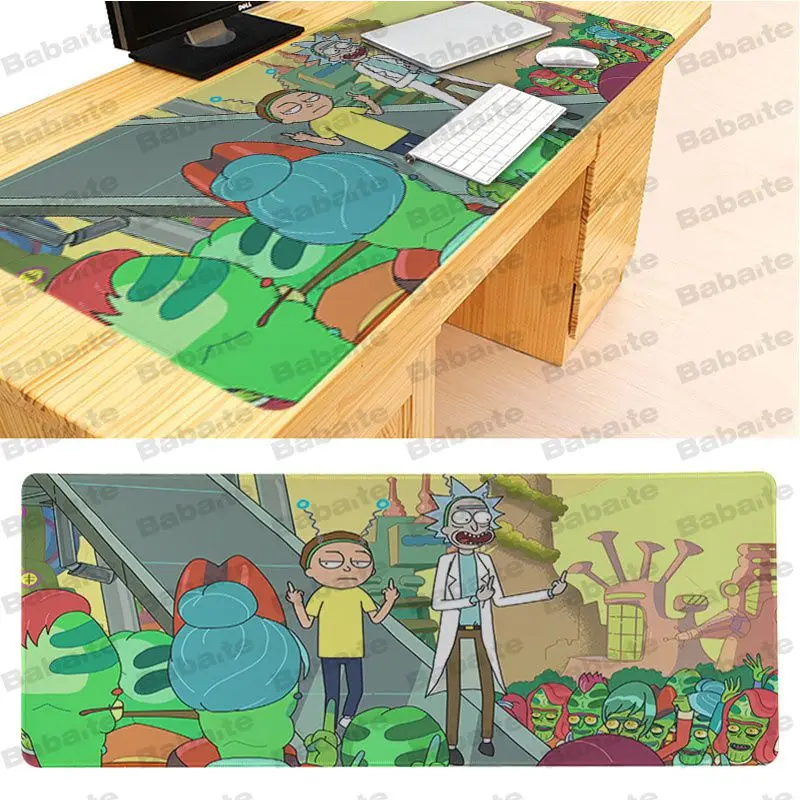 Игровой коврик для мыши Babaite Rick and Morty размер для компьютерной мыши 40x90 см - Цвет: Lock Edge 30X90cm