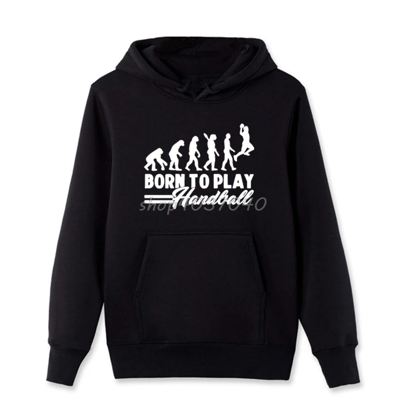 Забавные гандбол Эволюция Born To Play кофты Для мужчин хлопок Флисовые толстовки в