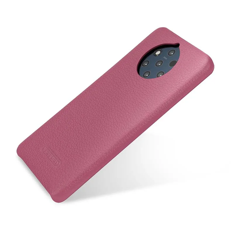 Розовый Чехол из натуральной кожи для NOKIA9 PureView Ручной Работы Роскошный чехол для телефона NOKIA 9 PureView Fundas Skin - Цвет: Розовый