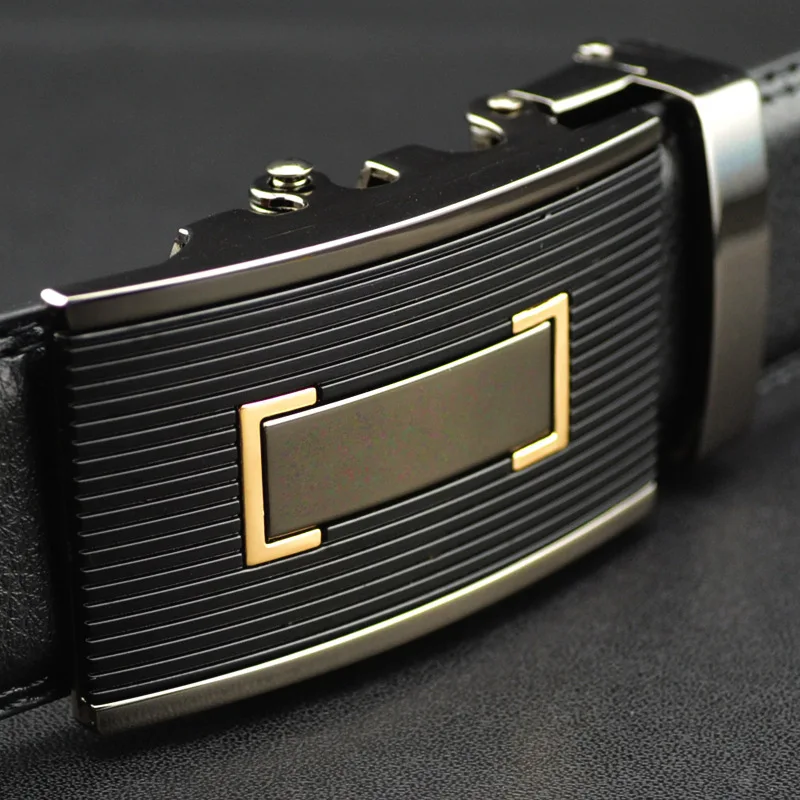 100% натуральная кожа мужские роскошные ремни с автоматической пряжкой