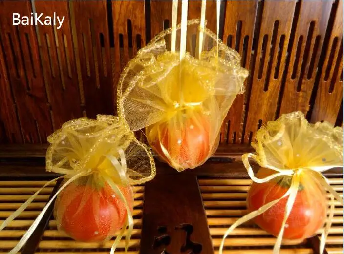 Круглая Сумка из органзы на шнурке диаметр 26 см 100 шт. для упаковки ювелирных