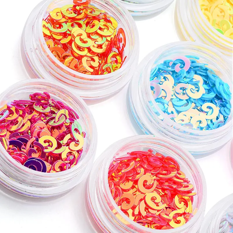 1 коробка радужные блестящие дизайн ногтей блестки красные розовые фиолетовые