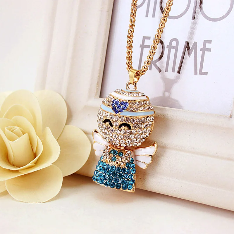 Счастливая улыбка ангел кристалл эмаль крылья благоприятное сердце богемное