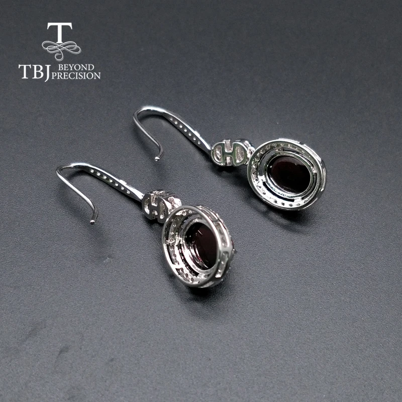 TBJ новый дизайн подлинный с гранатом Мозамбик драгоценный камень длинные висячие