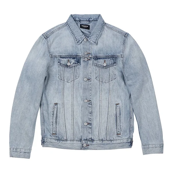 light blue Повседневная мужская куртка SIMWOOD, короткий приталенный жакет из денима, верхняя одежда батальных размеров,, демисезонный джинсовый пиджак, 190034 - Цвет: light blue