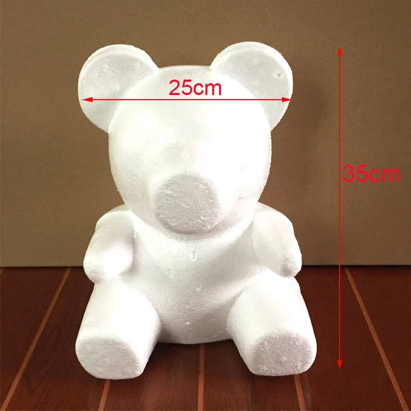 35cm bear mold DIY Роза аксессуары в виде мишки мешок пены медведь плесень 200 шт PE искусственные розы цветок головы Роза медведь собака удачи плесень - Цвет: 35cm bear mold