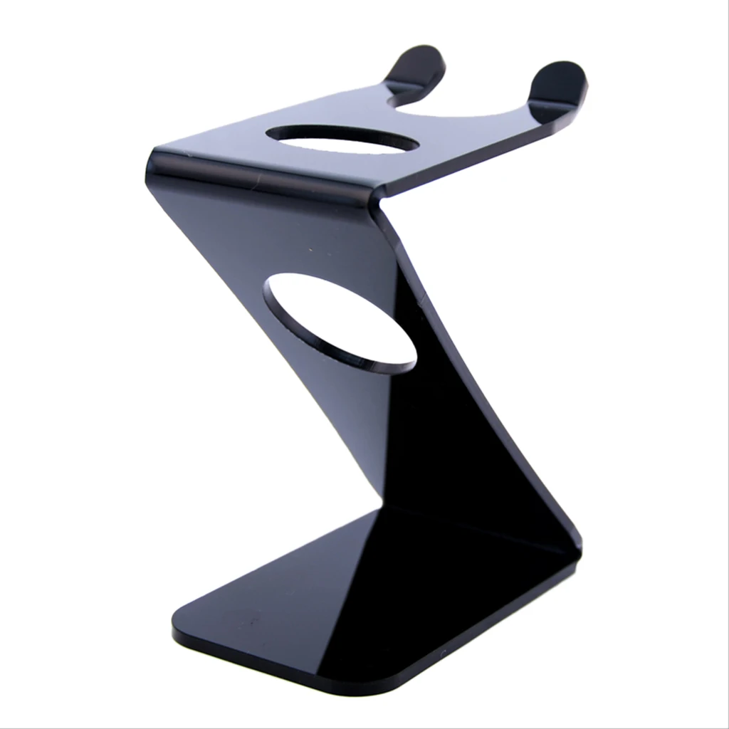 

New Mens Shaving Brush Stander Drip Dry Rack Holder Salon Barber Tool Z Shaped Black - Size 9.5x6x11.5cm / 3.74x2.36x4.53 in