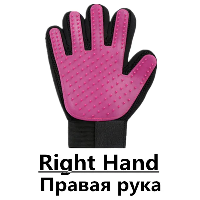 Red Right Горячая стрижка кошек и собак щетка перчатка щетка для волос для домашних животных Расческа Щетка для котенка щенка Массажная щетка для мытья Перчатка для животных кошек собак - Цвет: Red Right