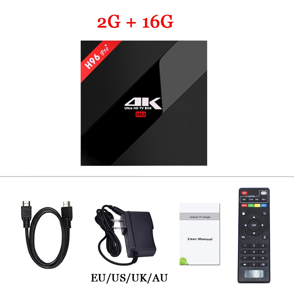 H96 Pro Plus Android tv Box Amlogic S912 Android 7,1 Восьмиядерный 2 Гб ОЗУ 16 Гб ПЗУ Smart tv 2,4 ГБ$5 Гб Wifi 1000 м LAN 4K медиаплеер - Цвет: 2G 16G