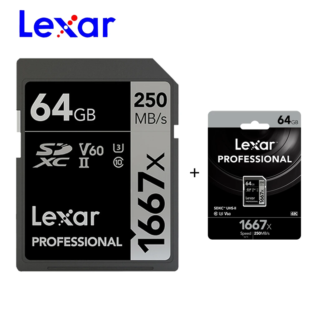 Lexar карта памяти 1667x SDXC UHS II sd карты объемом 64 Гб 128 256 250 МБ/с. Мощный высокой