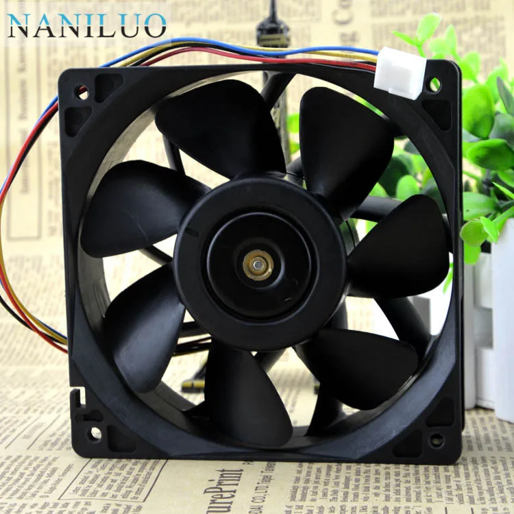 

NANILUO Cooling Fan Replacement D12BM-12D 4-pin Connector PWM 12038 12v 2.3A 6000RPM For Antminer Bitmain S7 S9 USEFUL